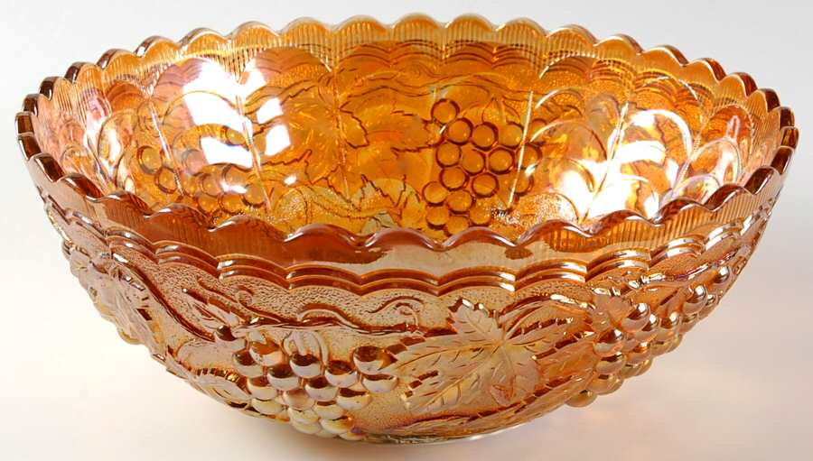 Vintage Carnival (Orange) 9" Large Fruit Bowl by Imperial Glass-Ohio-1