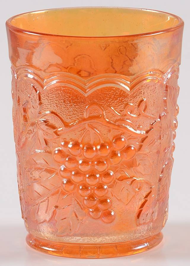 Vintage Carnival (Orange) 10 Oz Flat Tumbler by Imperial Glass-Ohio-1