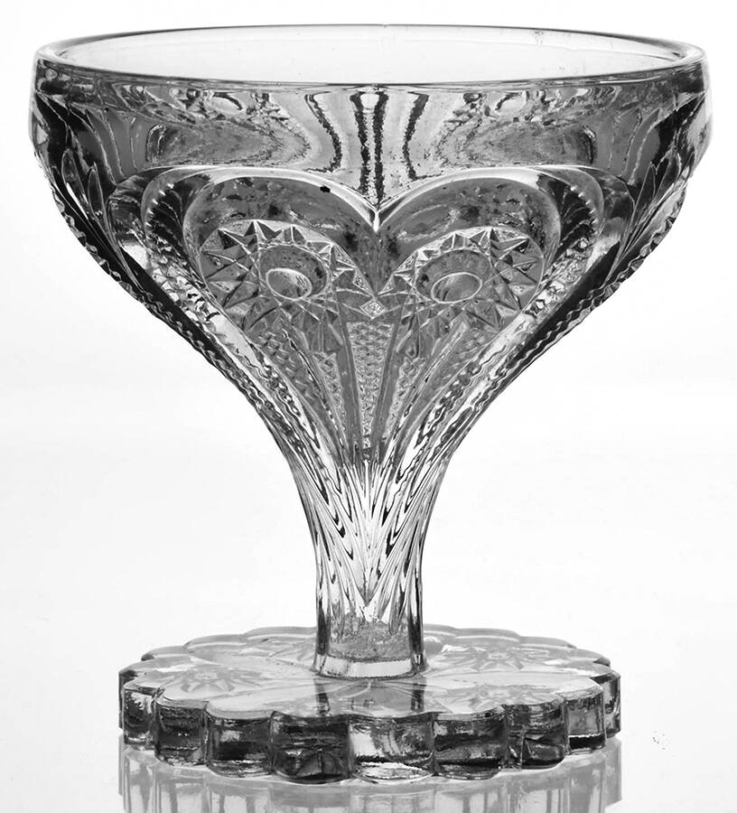 Zipper Heart Champagne/Tall Sherbet by Imperial Glass-Ohio-1