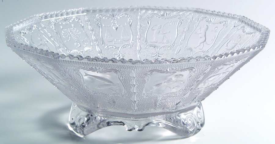 Zodiac Clear 11" Footed Bowl by Imperial Glass-Ohio-1