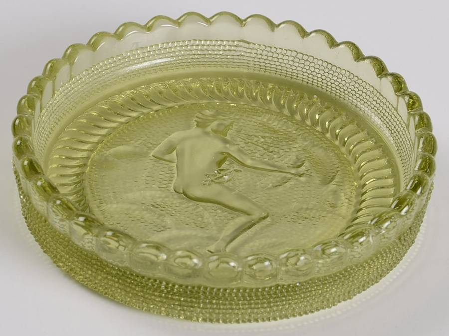 Zodiac Green (Verde) Coaster by Imperial Glass-Ohio-1
