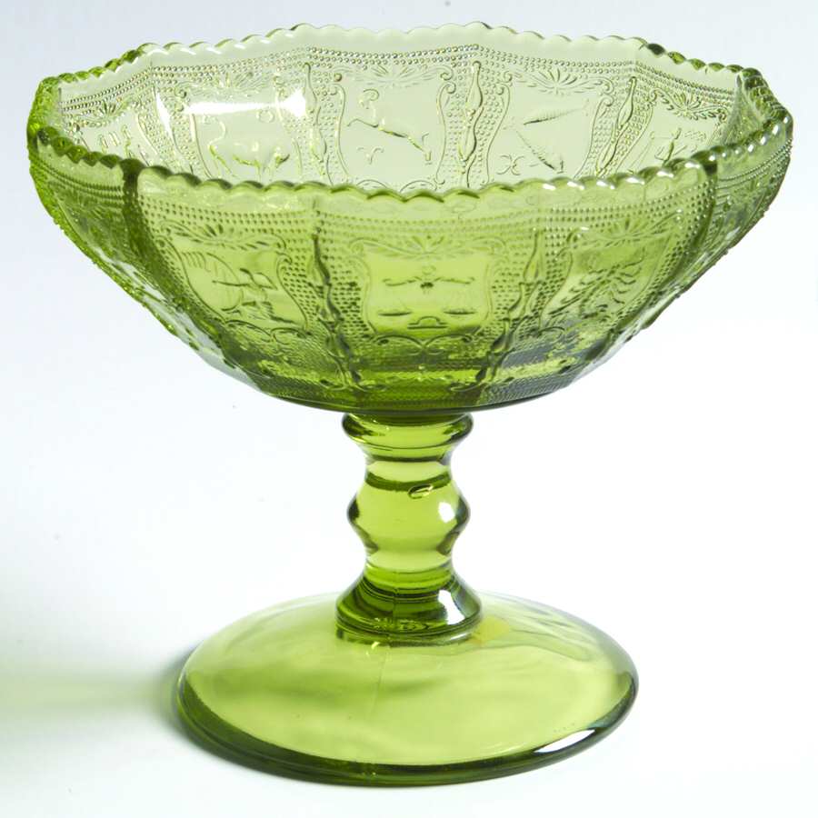 Zodiac Green (Verde) Round Compote (Height X Width) by Imperial Glass-Ohio-1
