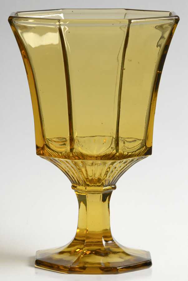 Octagonal Amber Water Goblet by Independence-1