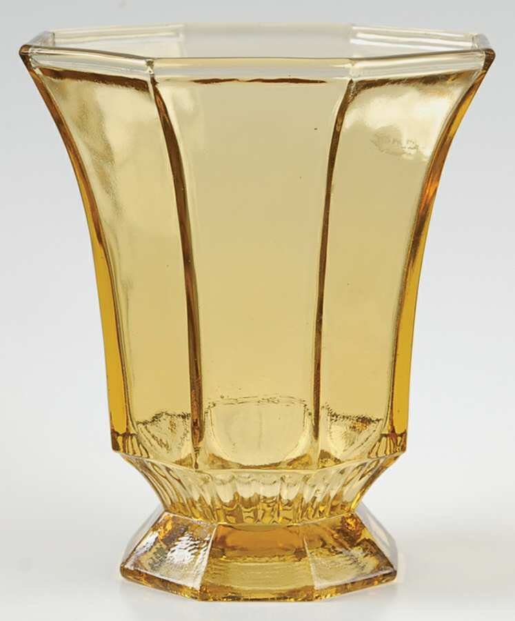 Octagonal Amber Footed Tumbler by Independence-1