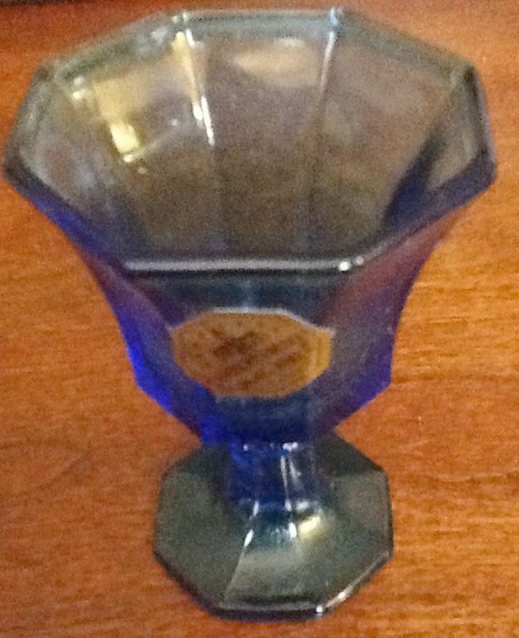 Octagonal Blue Cordial Glass by Independence-1
