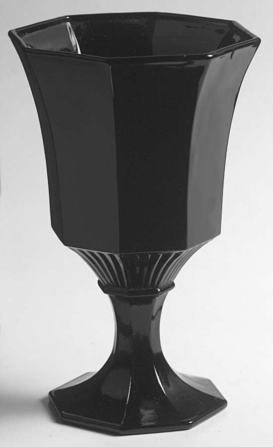 Octagonal Black Water Goblet by Independence-1
