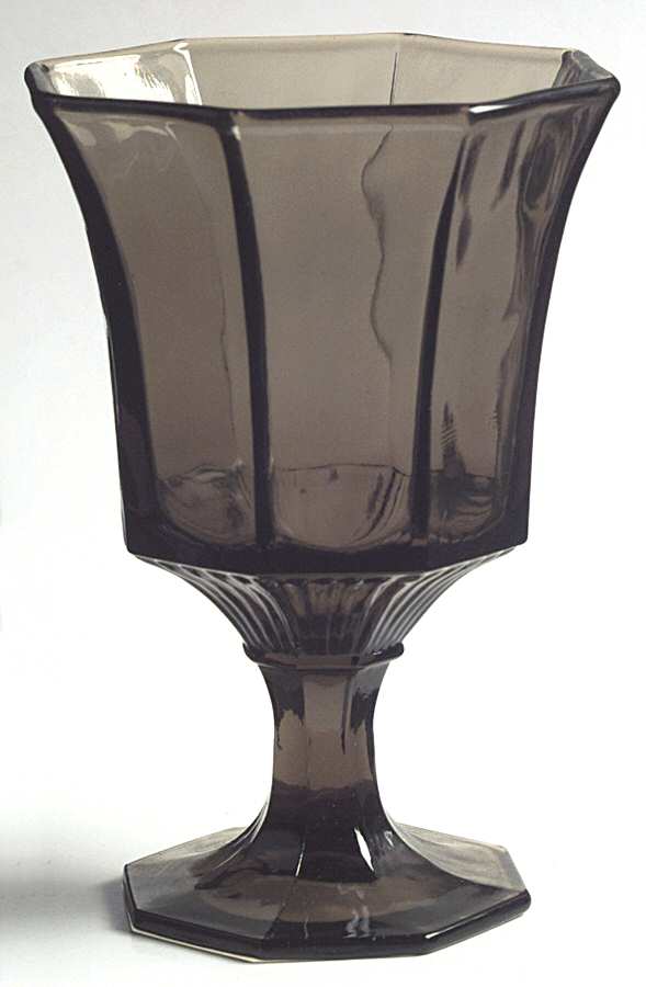 Octagonal Brown Water Goblet by Independence-1