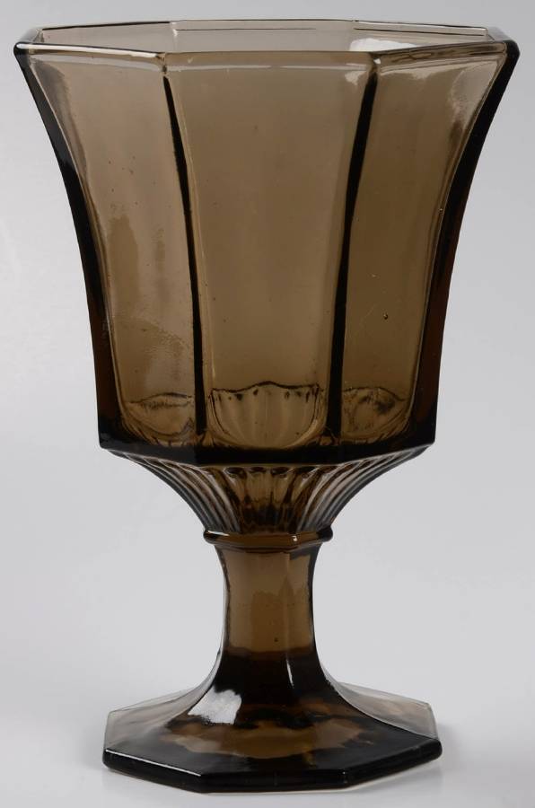 Octagonal Brown Water Goblet by Independence-1