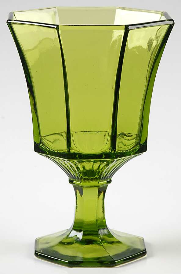 Octagonal Green Water Goblet by Independence-1