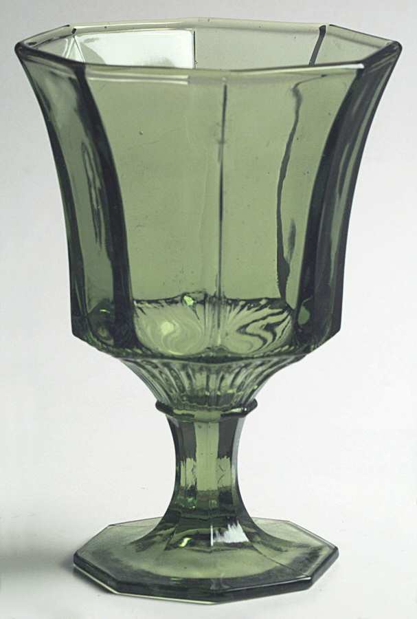 Octagonal Green Water Goblet by Independence-1