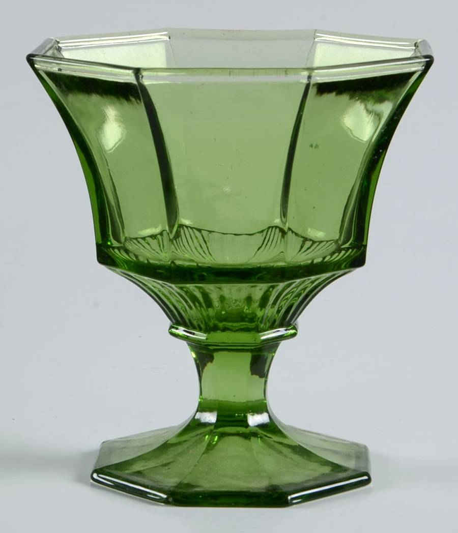 Octagonal Green Champagne/Tall Sherbet by Independence-1