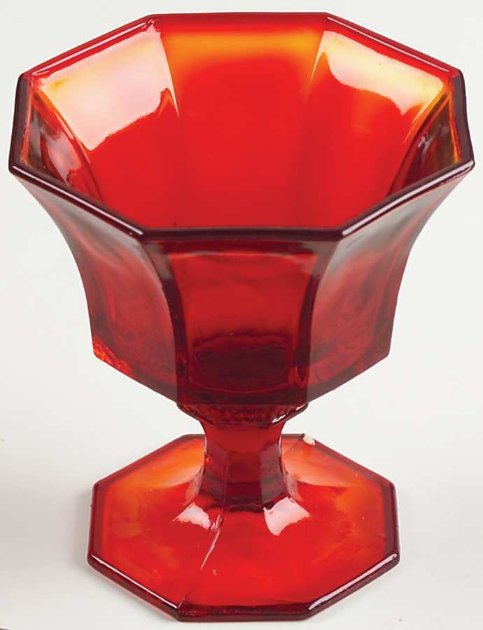 Octagonal Ruby Champagne/Tall Sherbet by Independence-1