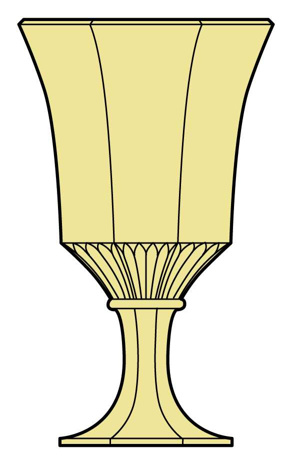 Octagonal Yellow Water Goblet by Independence-1
