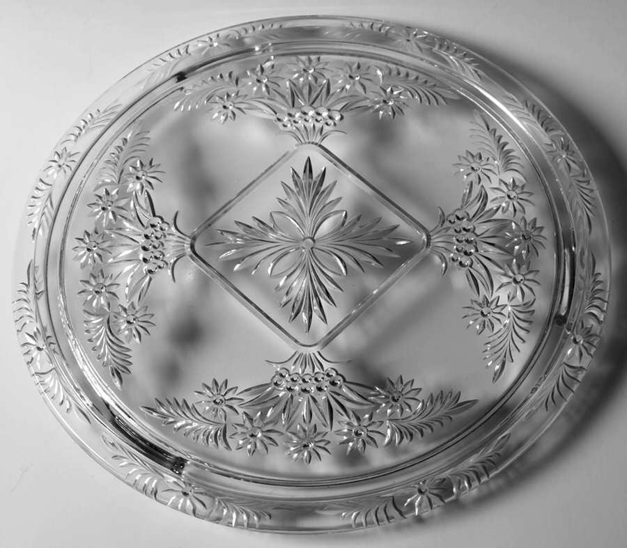 371 Clear Footed Cake Plate by Indiana Glass-1