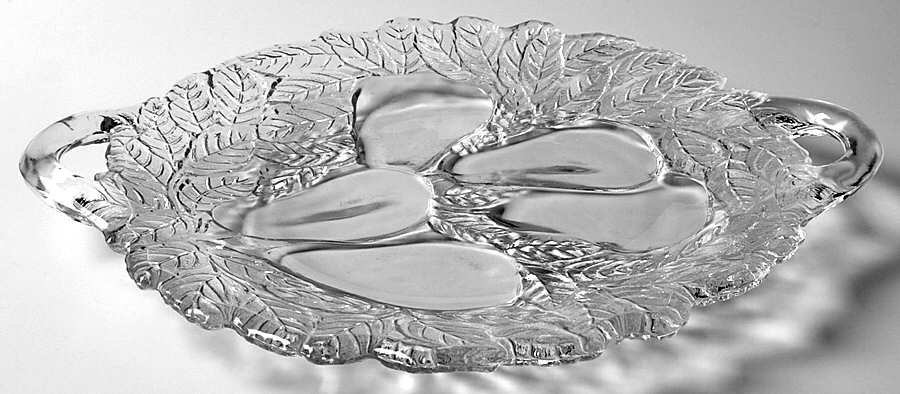 Avocado Clear Handled Cake Plate by Indiana Glass-1