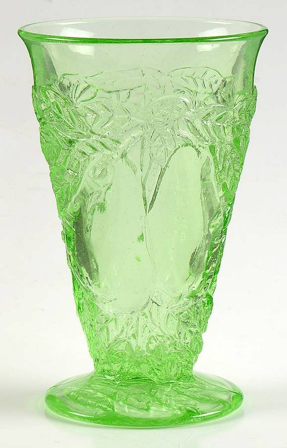 Avocado Green Footed Tumbler by Indiana Glass-1
