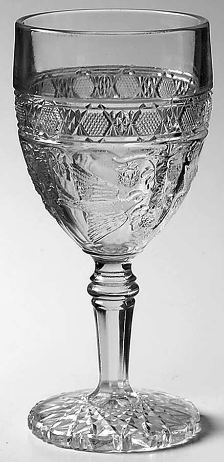 Bird and Strawberries Water Goblet by Indiana Glass-1