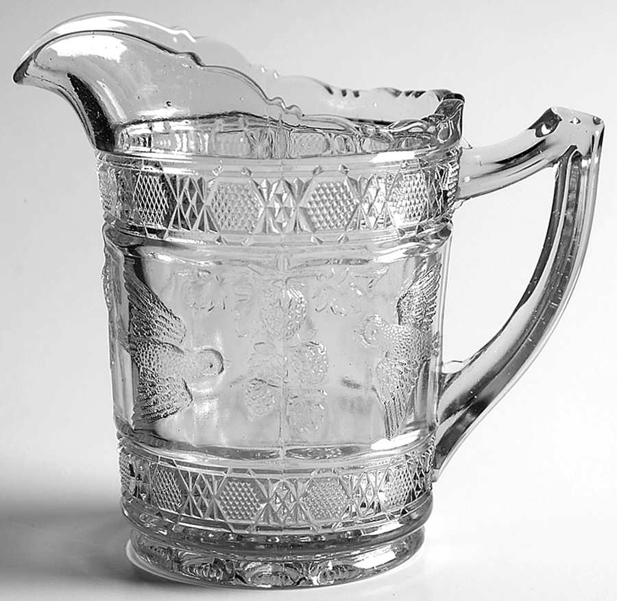 Bird and Strawberries Creamer by Indiana Glass-1