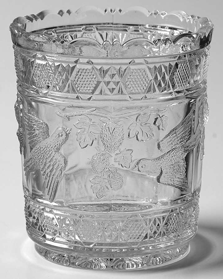Bird and Strawberries Open Spooner by Indiana Glass-1