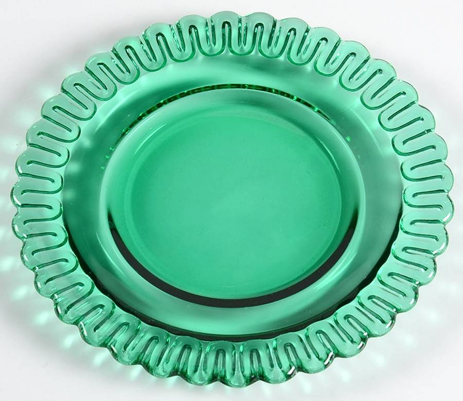 Christmas Candy Teal Bread & Butter Plate by Indiana Glass-1