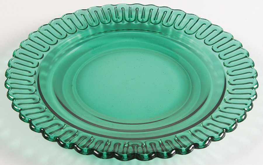 Christmas Candy Teal Dinner Plate by Indiana Glass-1