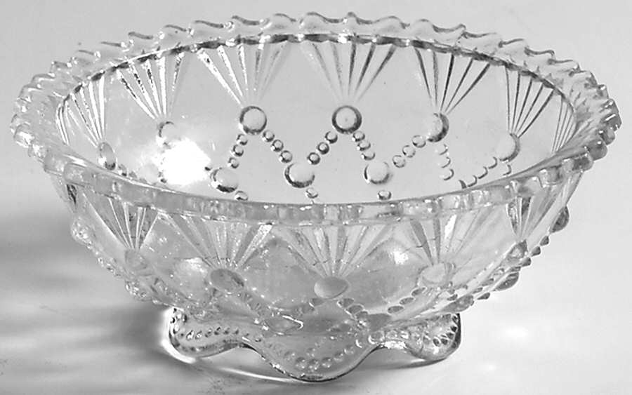 Cord Drapery Footed Sauce Dish by Indiana Glass-1