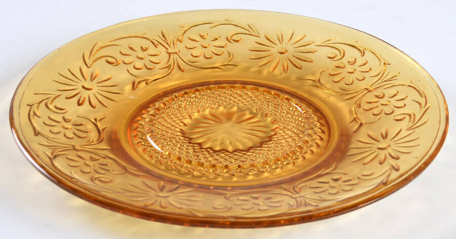 Daisy Amber Saucer Only by Indiana Glass-1