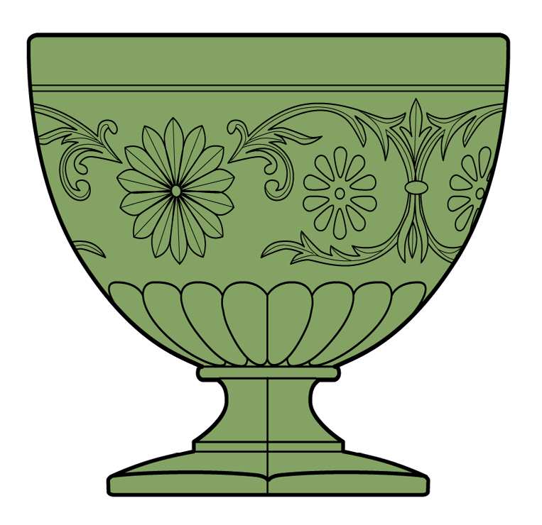 Daisy Green (Avocado) Champagne/Tall Sherbet by Indiana Glass-1