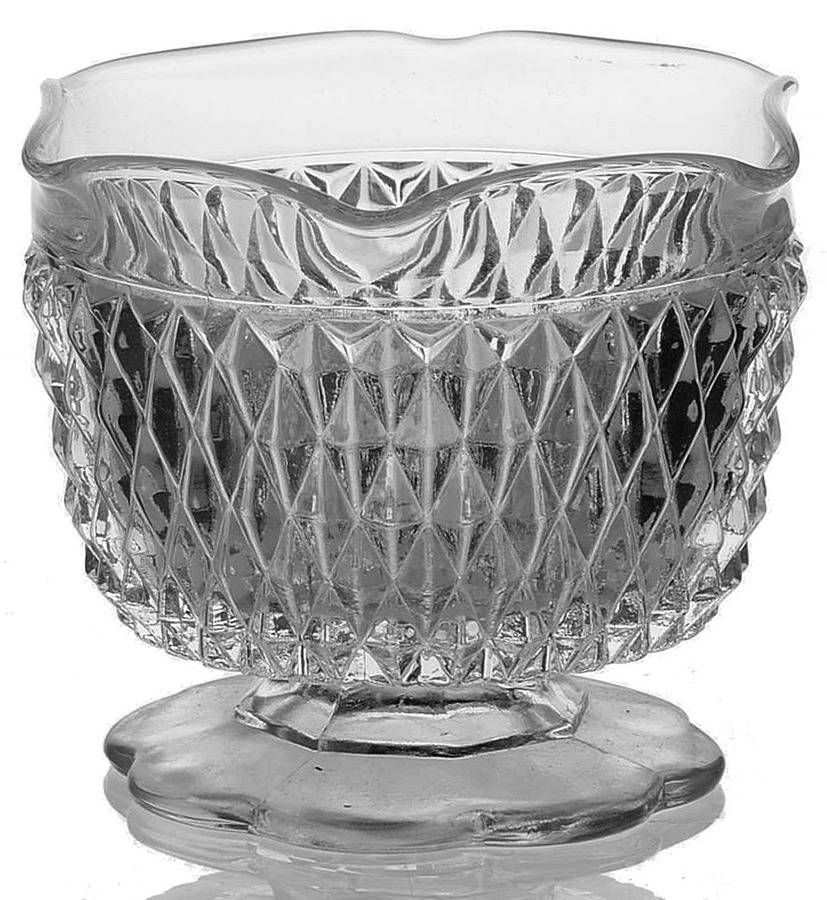 Diamond Point Clear Mayonnaise Bowl, Bowl Only by Indiana Glass-1