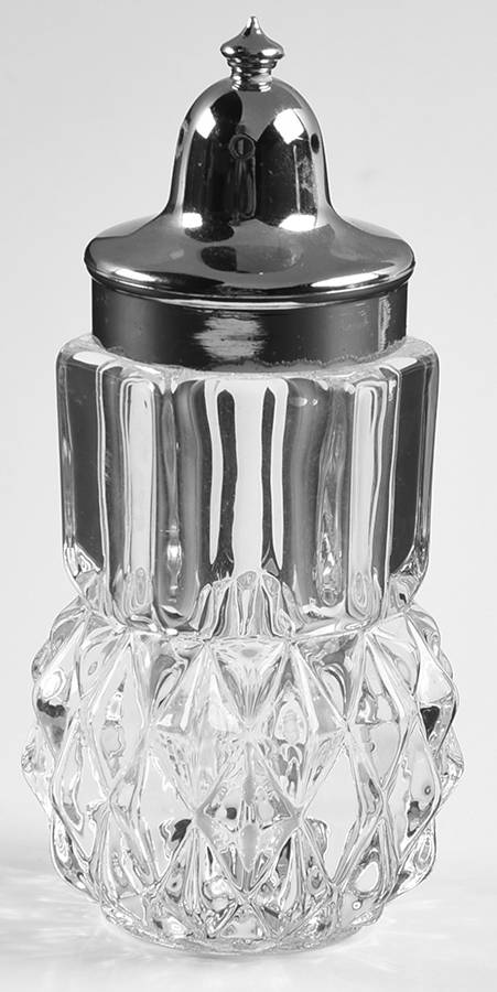 Diamond Point Clear Shaker & Plastic Lid by Indiana Glass-1