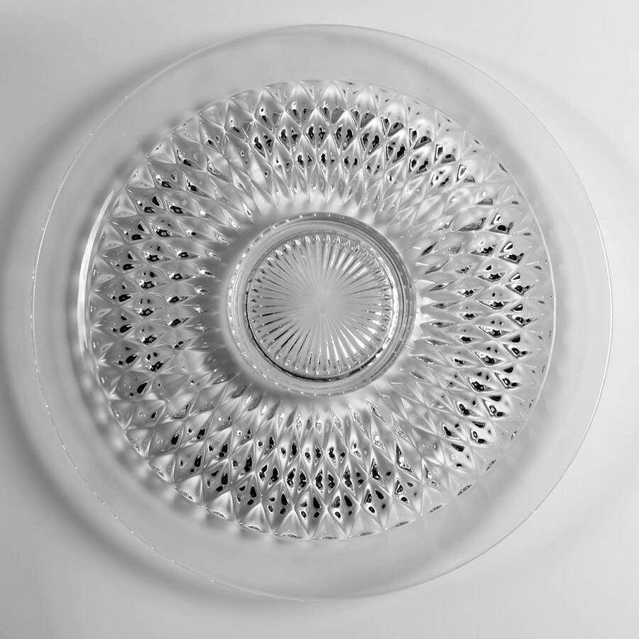 Diamond Point Clear 14" Torte Plate by Indiana Glass-1