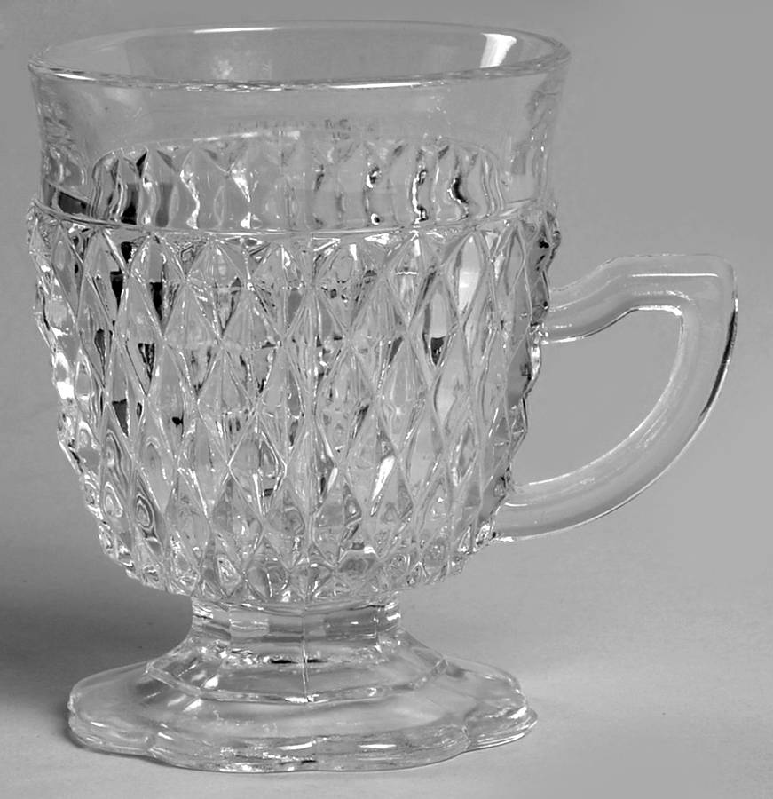 Diamond Point Clear Cup Only by Indiana Glass-1