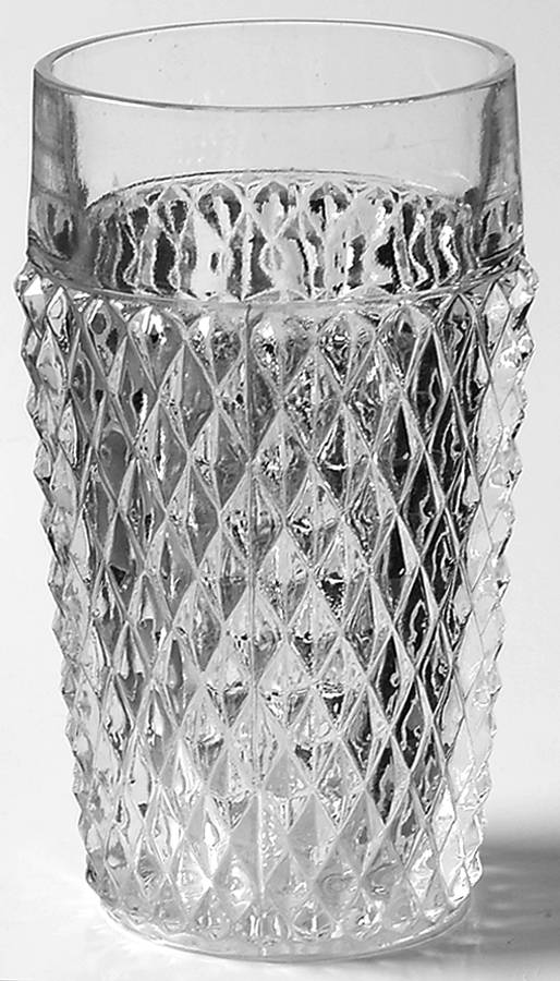 Diamond Point Clear 12 Oz Flat Tumbler by Indiana Glass-1