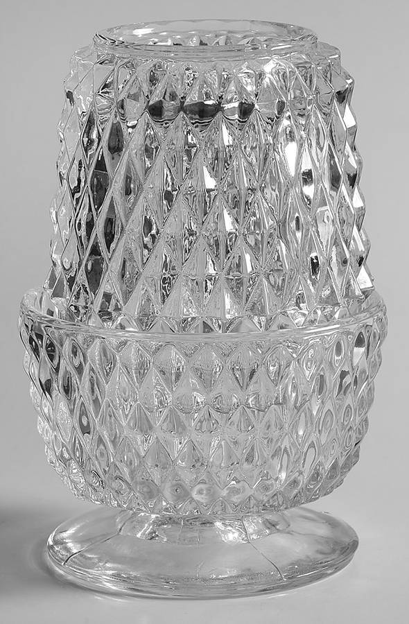 Diamond Point Clear (2 Piece) Candle Lamp by Indiana Glass-1
