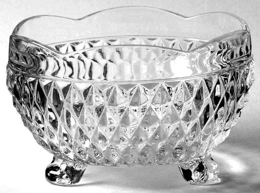 Diamond Point Clear Bon Bon by Indiana Glass-1