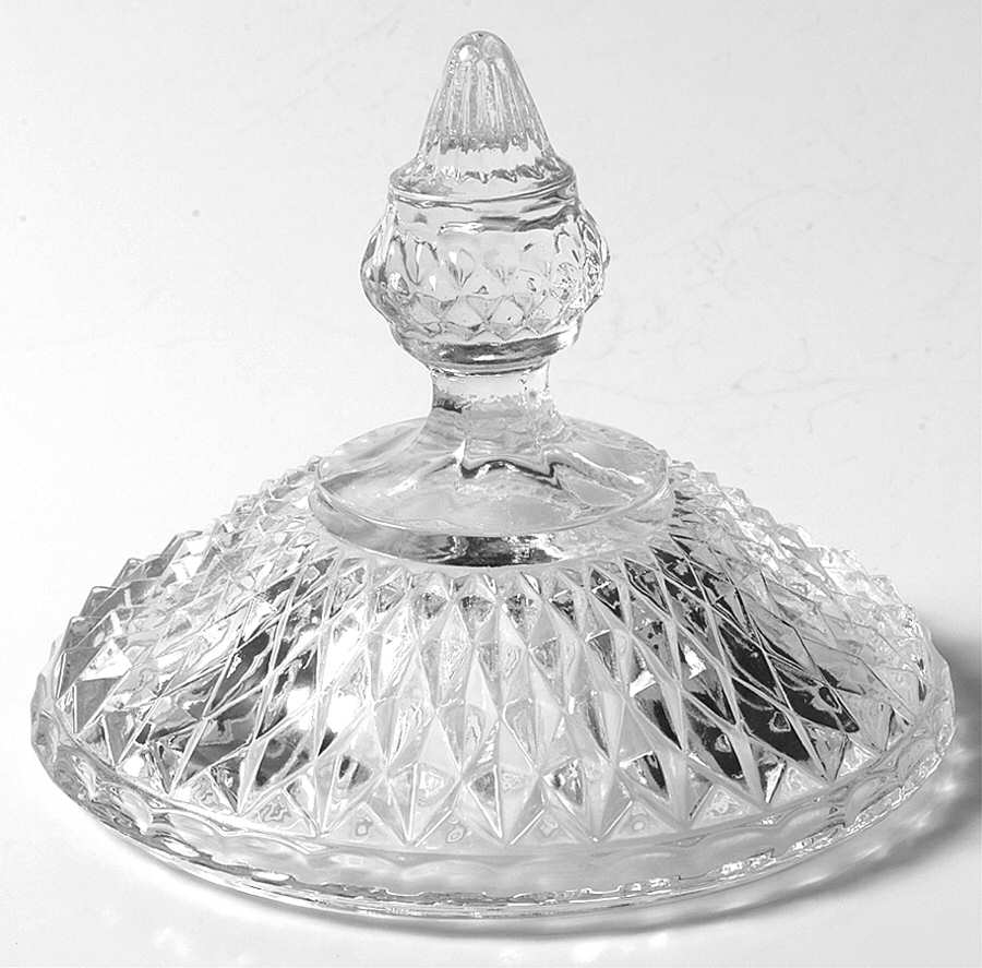 Diamond Point Clear Lid for Compote by Indiana Glass-1