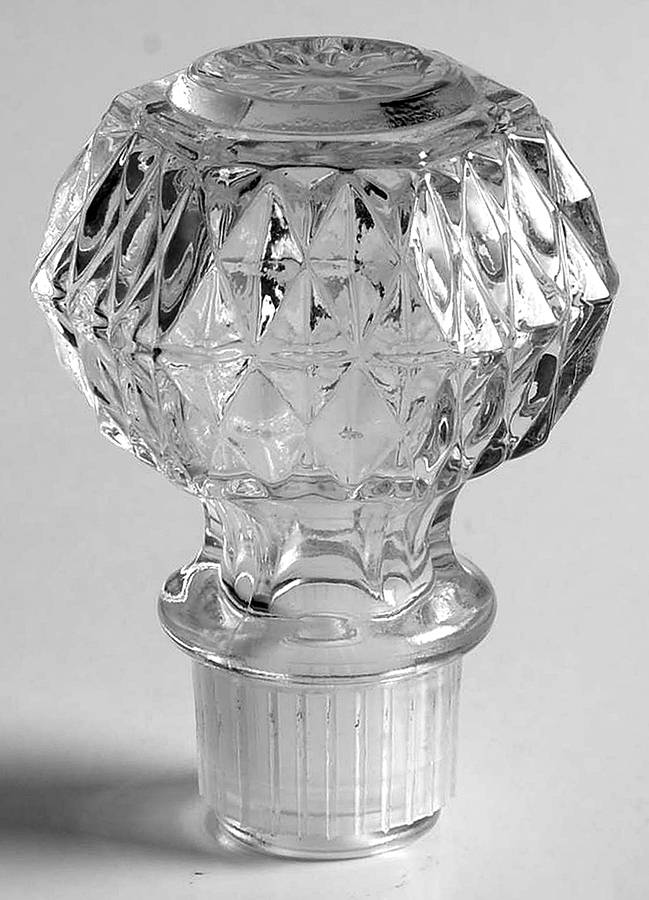 Diamond Point Clear Stopper for Decanter by Indiana Glass-1