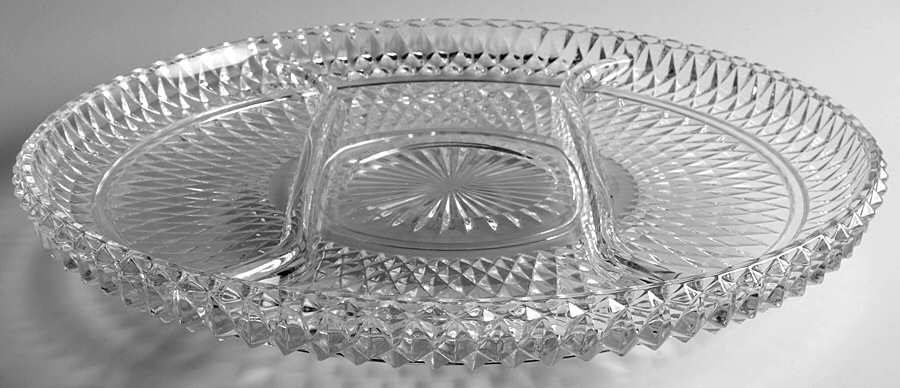 Diamond Point Clear Lazy Susan by Indiana Glass-1
