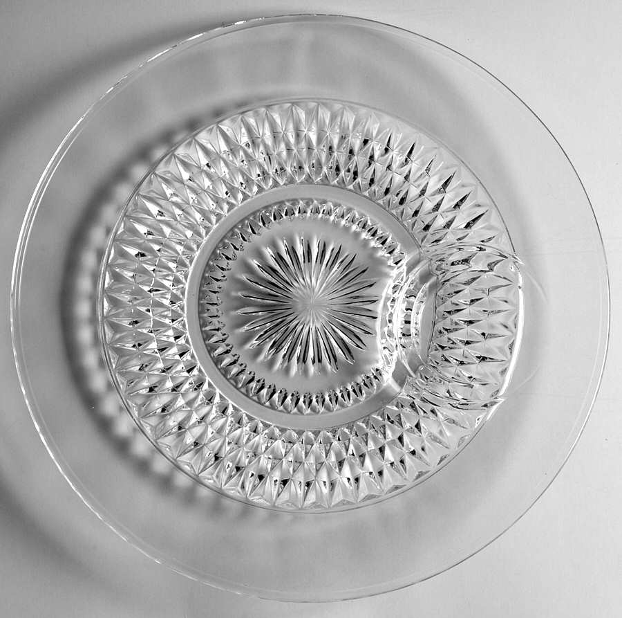Diamond Point Clear Snack Plate No Cup by Indiana Glass-1