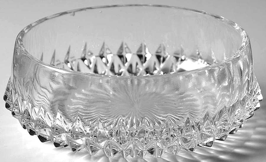 Diamond Point Clear Small Fruit Dessert Bowl by Indiana Glass-1