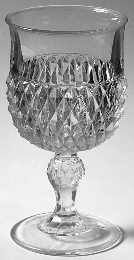 Diamond Point Clear Water Goblet by Indiana Glass-1