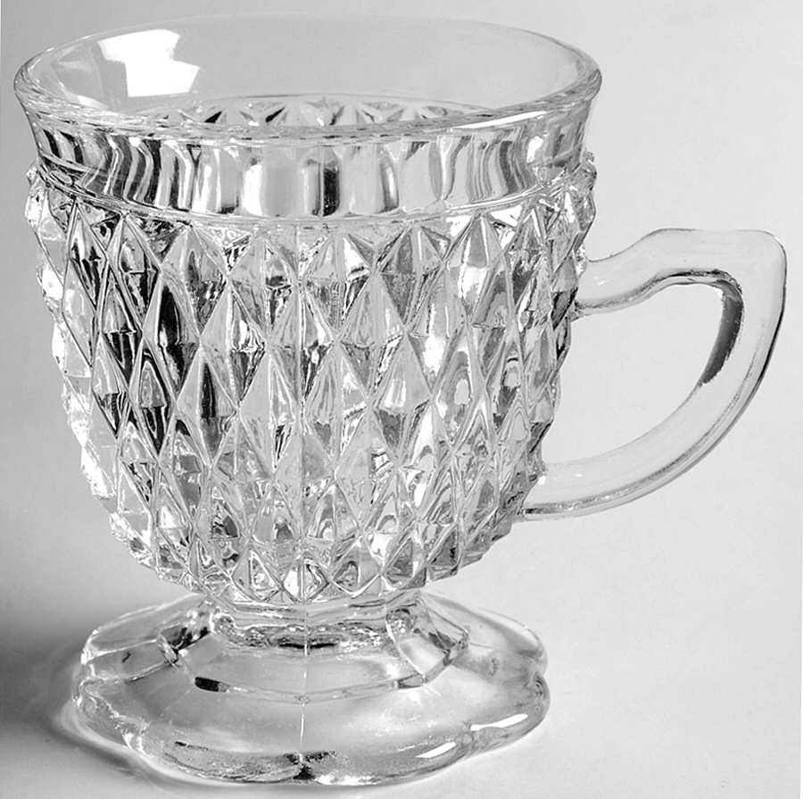 Diamond Point Clear Snack Cup for Snack Plate by Indiana Glass-1