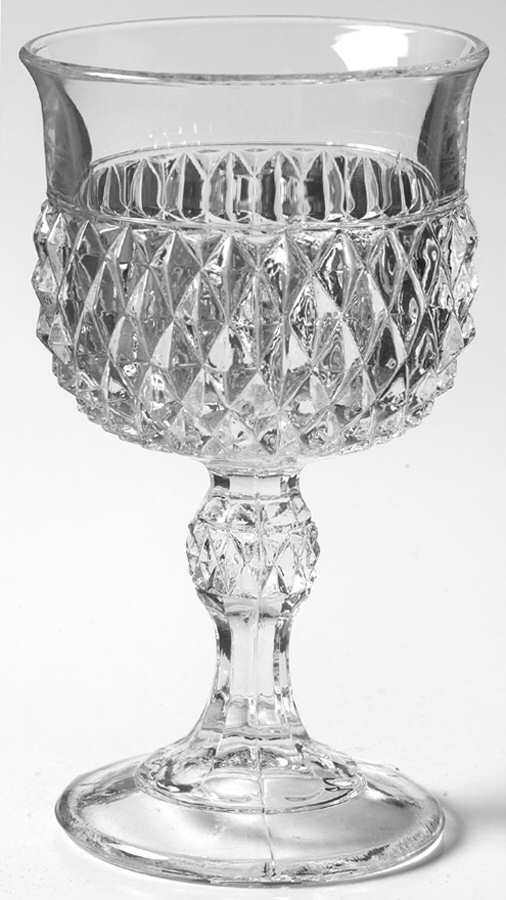 Diamond Point Clear Wine Glass by Indiana Glass-1