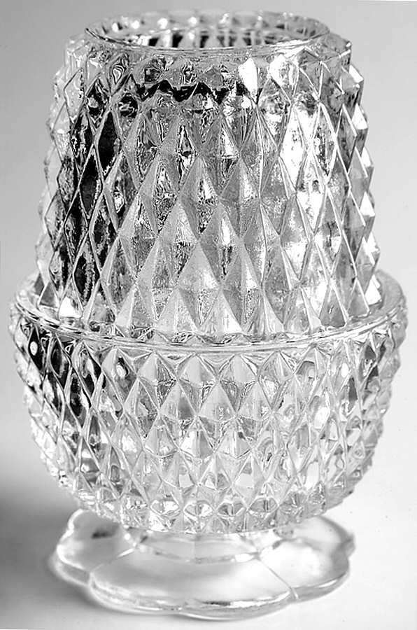 Diamond Point Clear (2 Piece) Candle Lamp by Indiana Glass-1