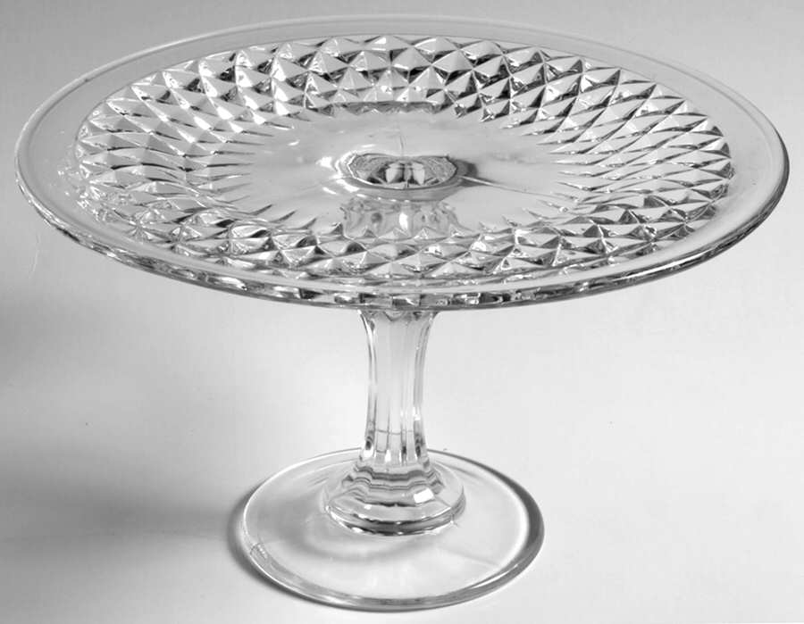 Diamond Point Clear Round Compote (Height X Width) by Indiana Glass-1