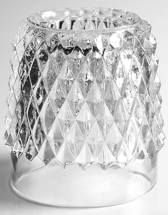 Diamond Point Clear (2 Piece) Candle Lamp Chimney by Indiana Glass-1