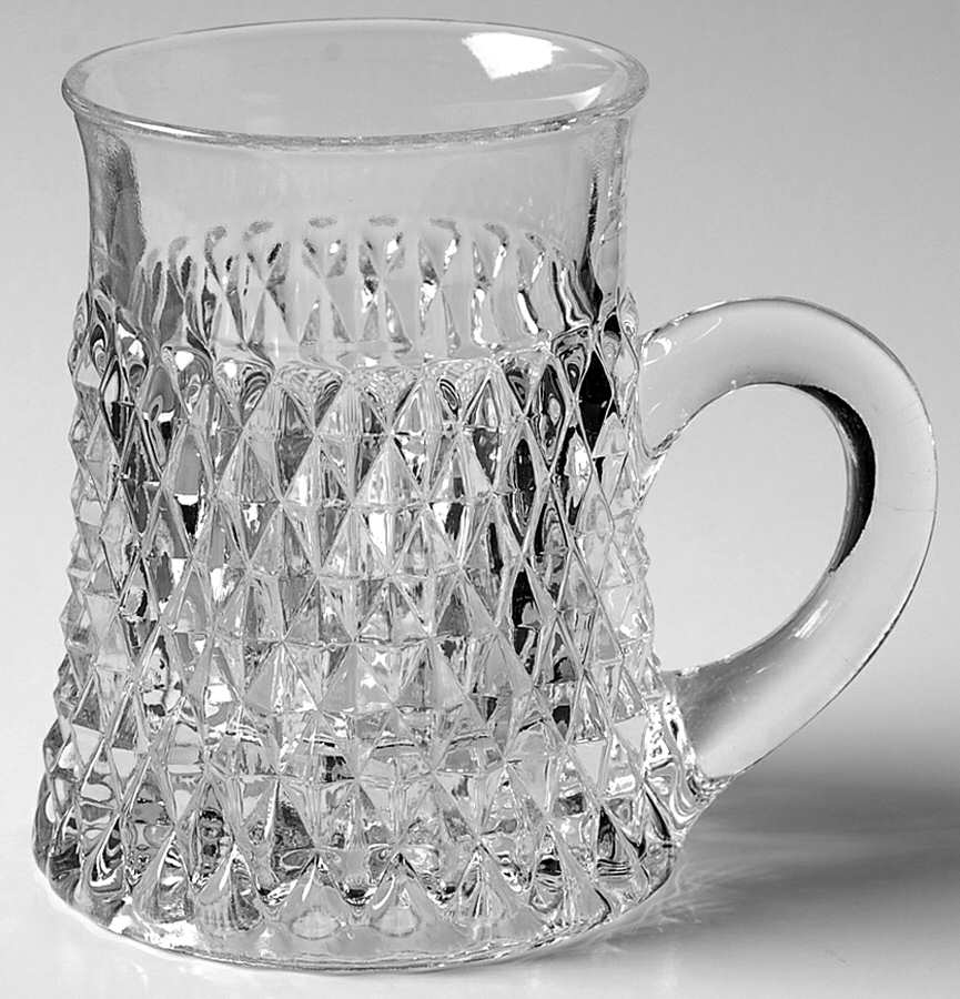 Diamond Point Clear Beer Glass by Indiana Glass-1