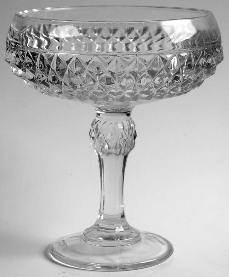 Diamond Point Clear Compote No Lid by Indiana Glass-1
