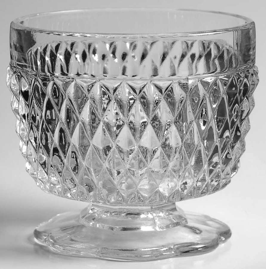 Diamond Point Clear Sugar-Open by Indiana Glass-1