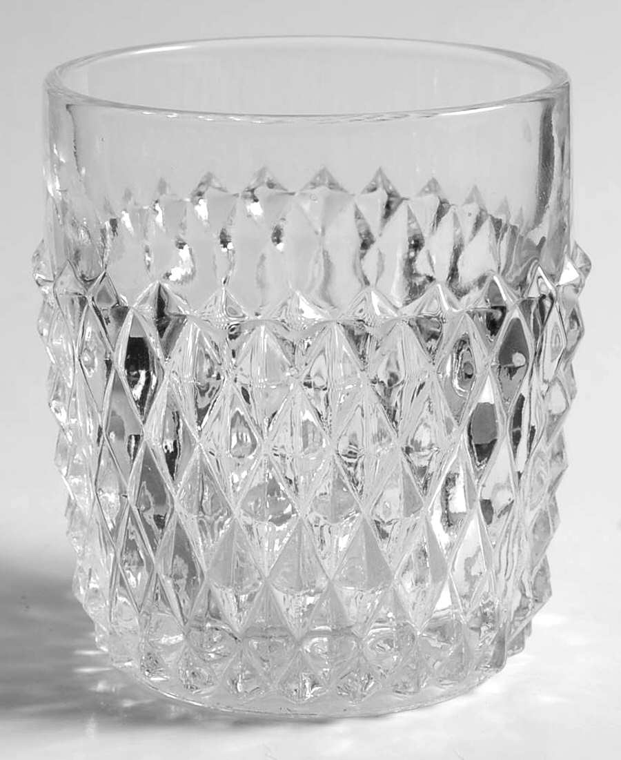 Diamond Point Clear Old Fashioned by Indiana Glass-1